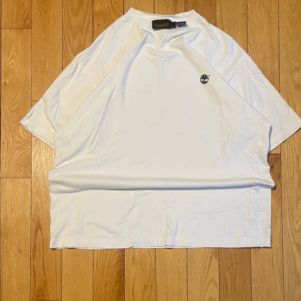 Timberland White Short Sleeve Tee with Logo